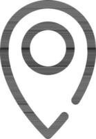 Location Pin icon or symbol in black line art. vector