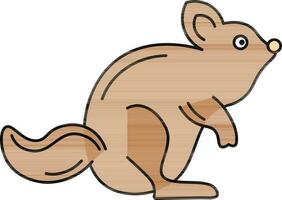 Brown Squirrel icon in flat style. vector