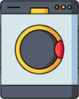 Washing Machine icon in grey and blue color. vector
