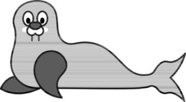 Seal animal icon in grey color. vector