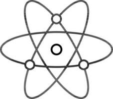 Atomic structure icon in line art. vector