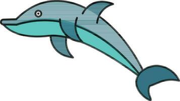 esturión o esterlet pescado icono en azul color. vector