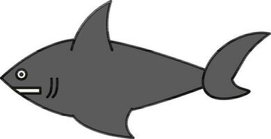 Shark Fish icon in grey color. vector