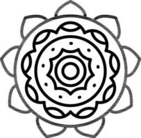 Rangoli icon in thin line art. vector