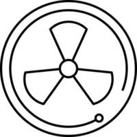 plano estilo nuclear icono en Delgado línea Arte. vector