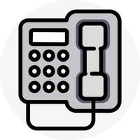 Telephone icon in gray and black color. vector