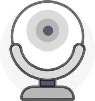 Gray web camera icon in flat style. vector