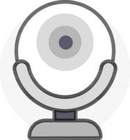 Gray web camera icon in flat style. vector