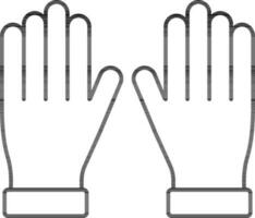 Black line art illustration of Gloves icon. vector