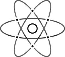 Atomic structure icon in line art. vector