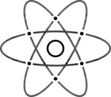 Atomic structure icon in line art. vector