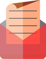 Open envelope or mail icon in red and orange color. vector