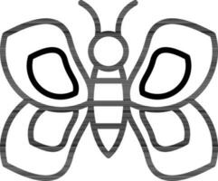 Thin Line Art Butterfly Icon in Flat Style. vector