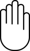 Stop Hand Sign or Symbol in Thin Line Art. vector