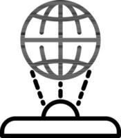 Global hologram icon in thin line art. vector