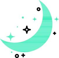 Crescent moonlight icon in flat style. vector