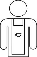 Character of faceless man wearing apron. vector