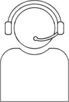 Character of faceless man in call center. vector