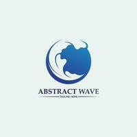 Water wave icon vector