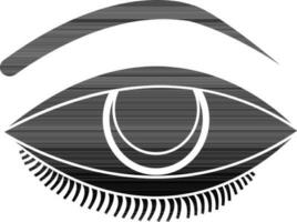 Black and white eye in flat style. vector