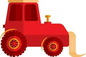 Illustration of tractor in red and orange color. vector