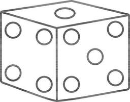 Black line art illustration of a dice. vector