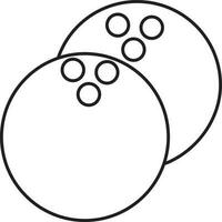 Cassino balls in black line art. vector