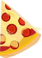 Isolated slice of pizza on white background. vector