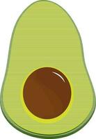 Isolated shiny avocado on white background. vector