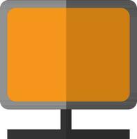 Computer screen in orange and black color. vector