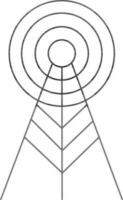 Antenna in black line art. vector