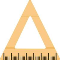 Triangular ruler in orange color. vector