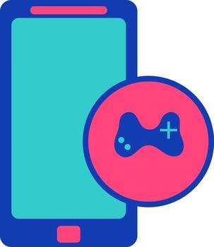 teléfono inteligente con juego remoto icono en color. vector