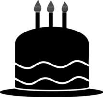 Cake with candles, Vector flat sign or symbol.