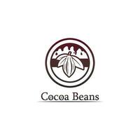 logotipo de chocolate e icono de cacao y diseño vectorial nuez y nuez deliciosa vector