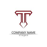 T letter, T logo vector font alphabet design and icon T