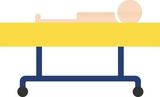 Illustration of hospital bed icon in flat style. vector