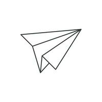 Aircraft, paper airplane icon. Illustration in outline  style. vector