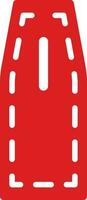 Red color of torpedo rescue icon in flat style. vector