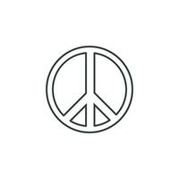 pacifista signo. ilustración en contorno estilo. 70s retro vector diseño.