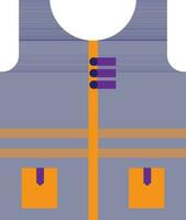 azul y naranja la seguridad chaleco en plano estilo. vector