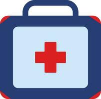 Color of first aid box icon. vector