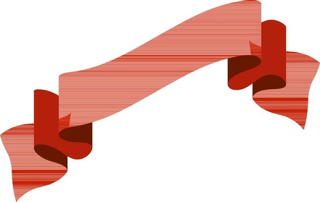 Decorative red ribbon, banner design.