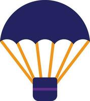 Blue and orange parachute on white background. vector