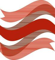 Creative red ribbon with shadow effect. vector