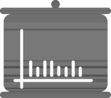 Bar chart illustration on flip board in white color. vector