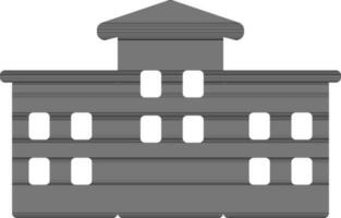 Vector flat icon of school in black and white color.