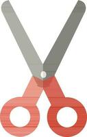 Isolated icon of scissors in gray and brown color. vector