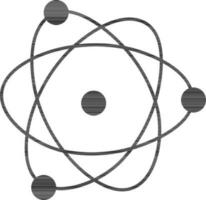 Black color pictogram of atom structure. vector