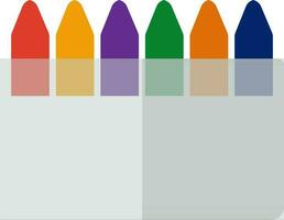 Illustration of colorful crayons in flat style. vector